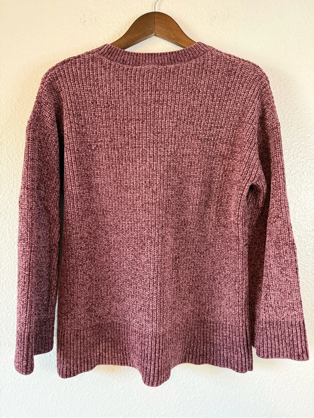 Matty M Chenille Crewneck Sweater Mauve Cozy Knit Size Small